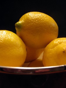 dish of lemons